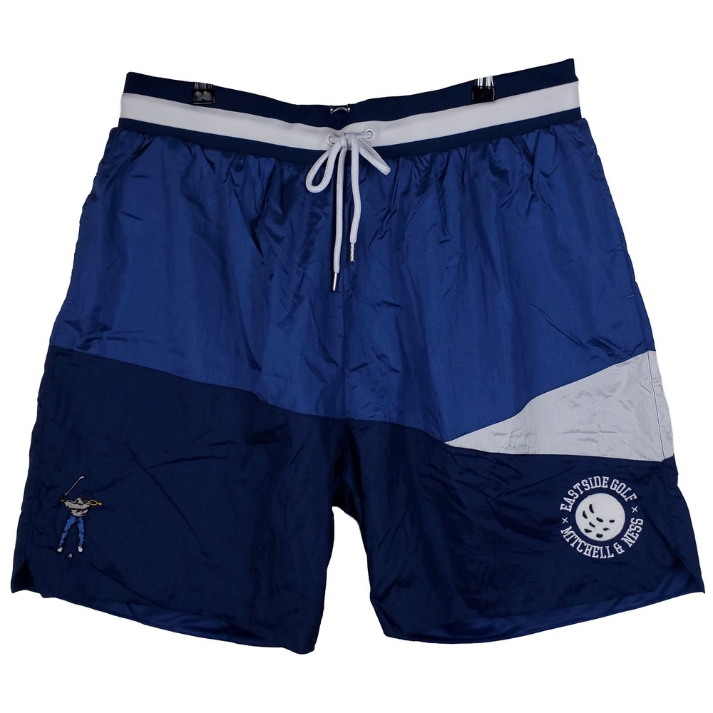Eastside Golf Mitchell & Ness 2XL XXL Shorts Embroidery Logo‎ Blue White NWT